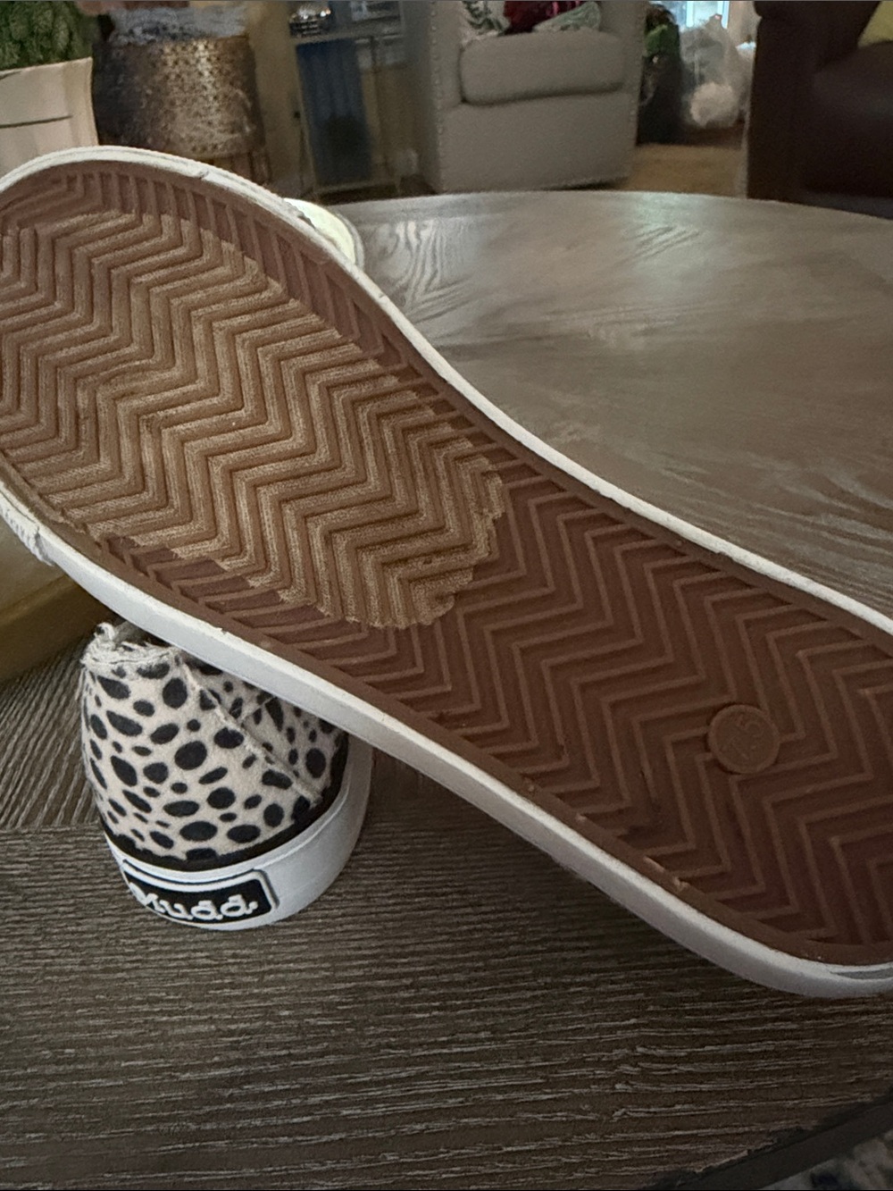 Mudd - Spot Print Slip-On Sneakers - Cream and Dark Brown - Picture 5 of 5